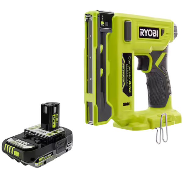 Ryobi 18V ONE+ Cordless Compression Drive 3/8" Crown Stapler + 2.0 Ah Battery