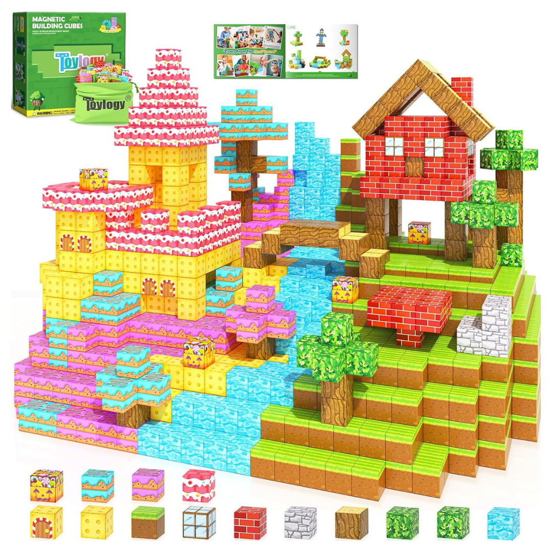200-Piece STEM Construction & Sensory Magnetic Building Blocks Set