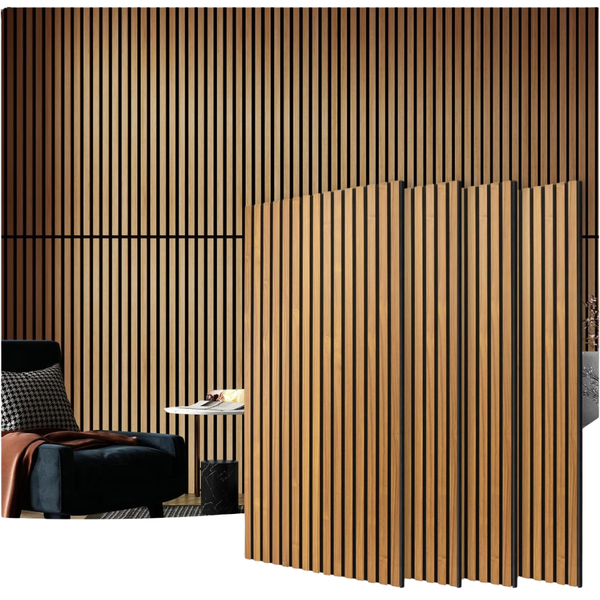 4-Pack Art3d Wood Slat 3D Fluted Sound Absorbing Panel