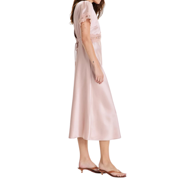 And Now This Women's Satin Lace-Trim Midi Dress (2 Colors)