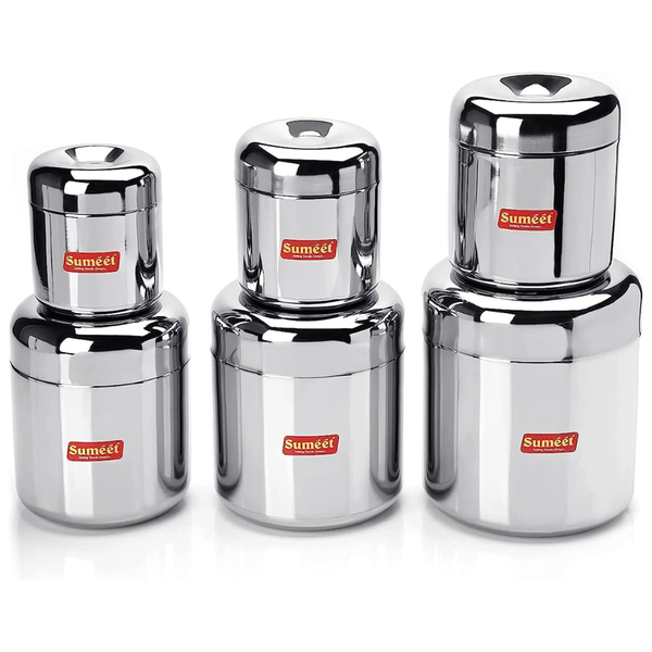 6-Piece Stainless Steel Vertical Utility Canisters Storage Containers Set