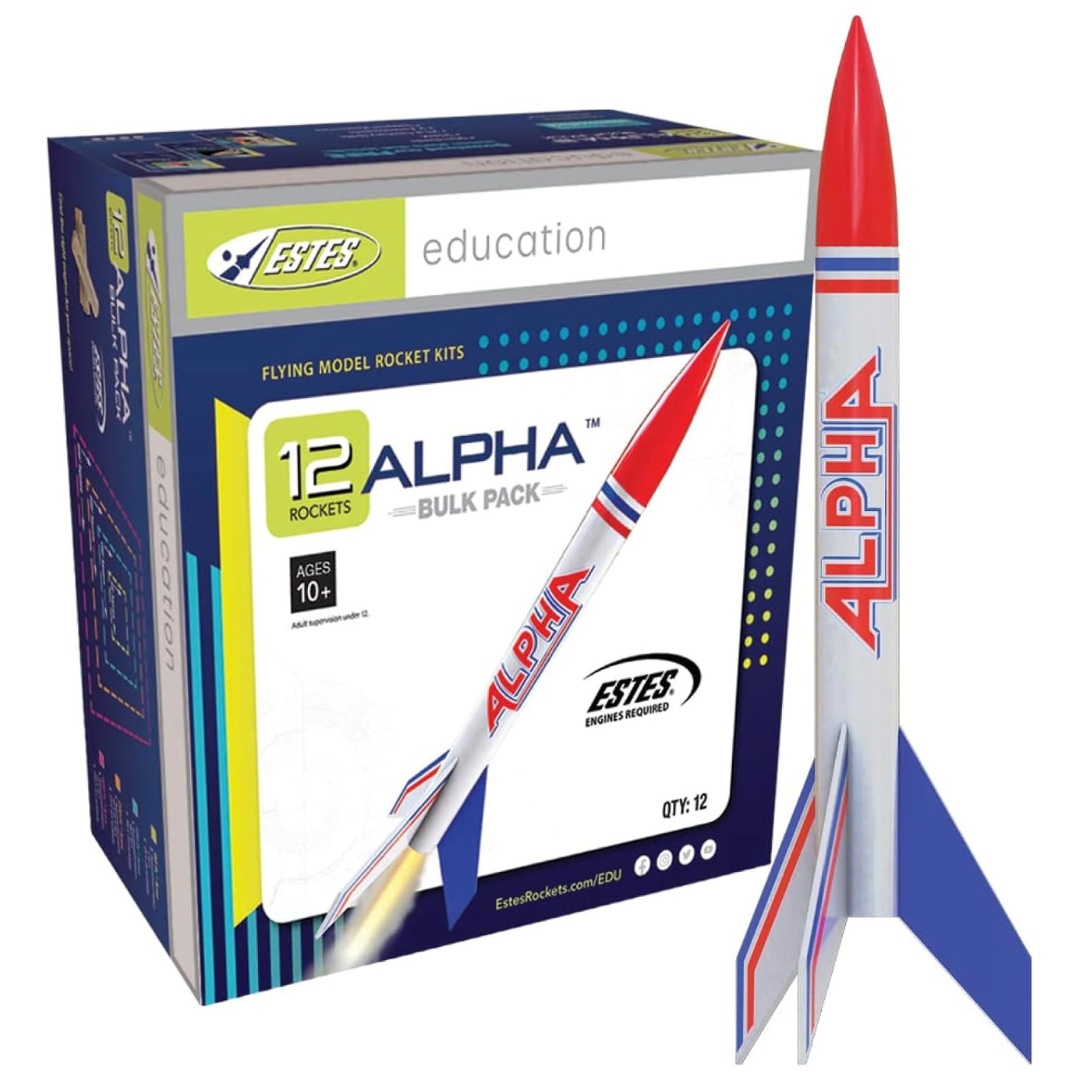12-Pack Estes 1756 Alpha Rocket-Building Kits