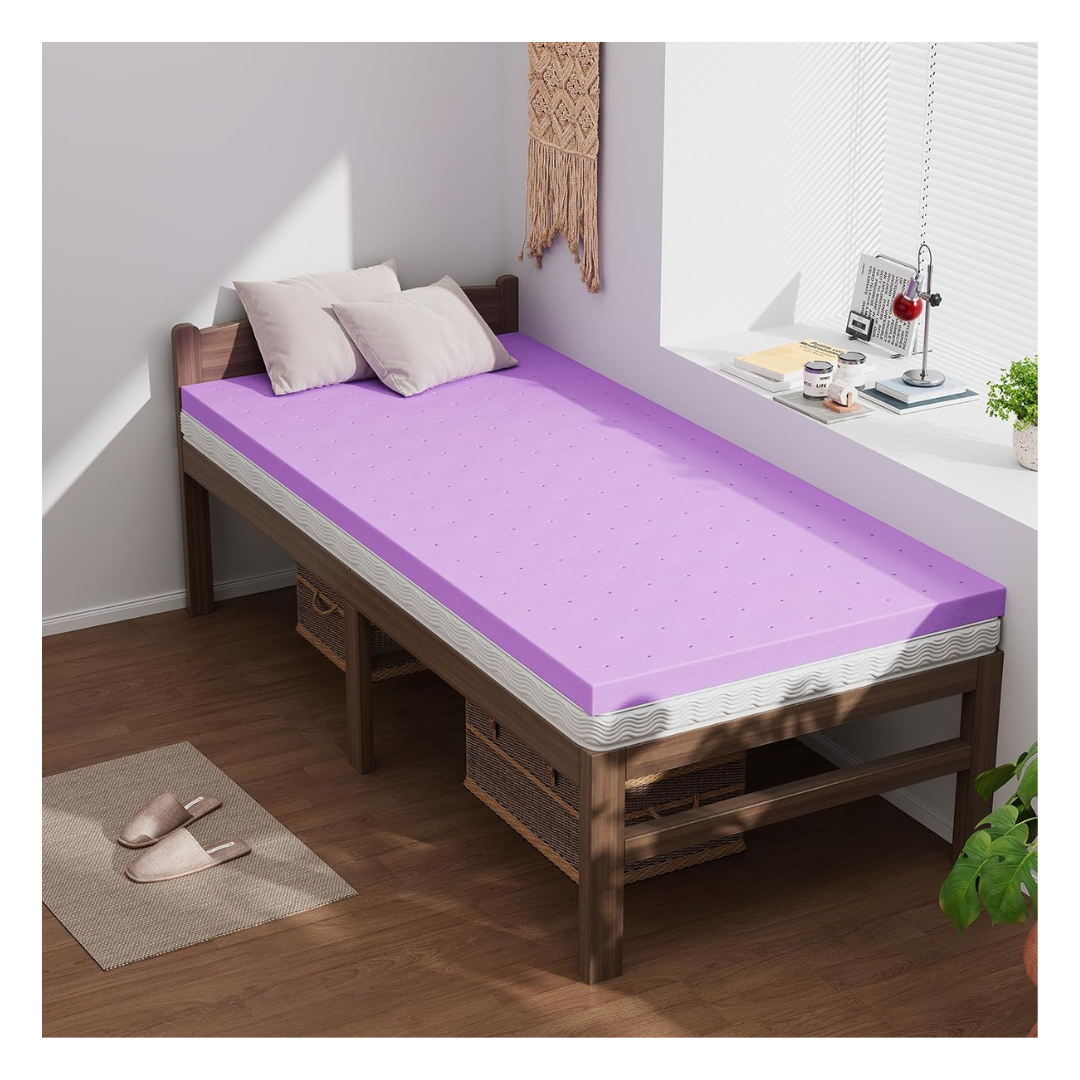 Dumos 4'' Cooling Memory Foam Twin Size Mattress Topper