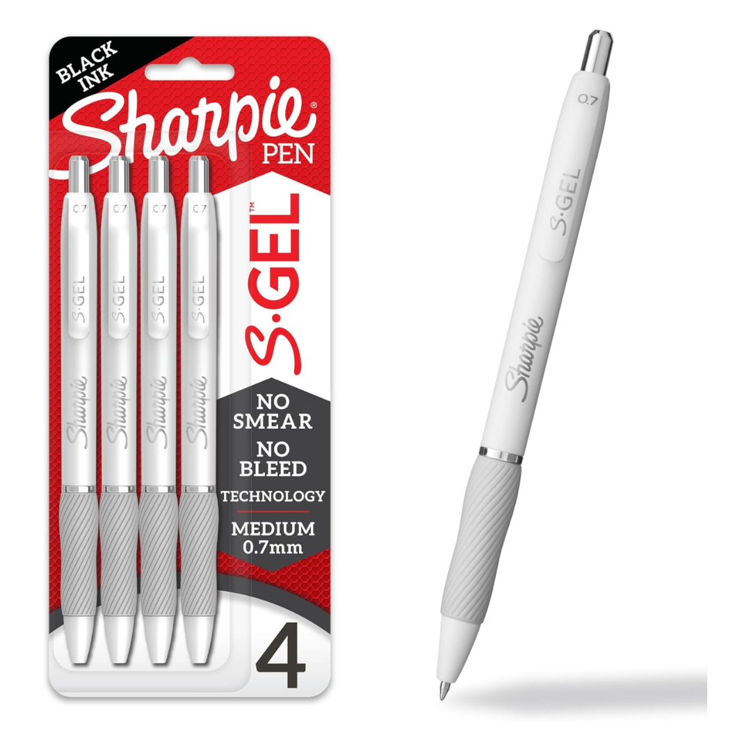4-Count Sharpie S-Gel Black Ink 0.7mm Medium Point Gel Pens