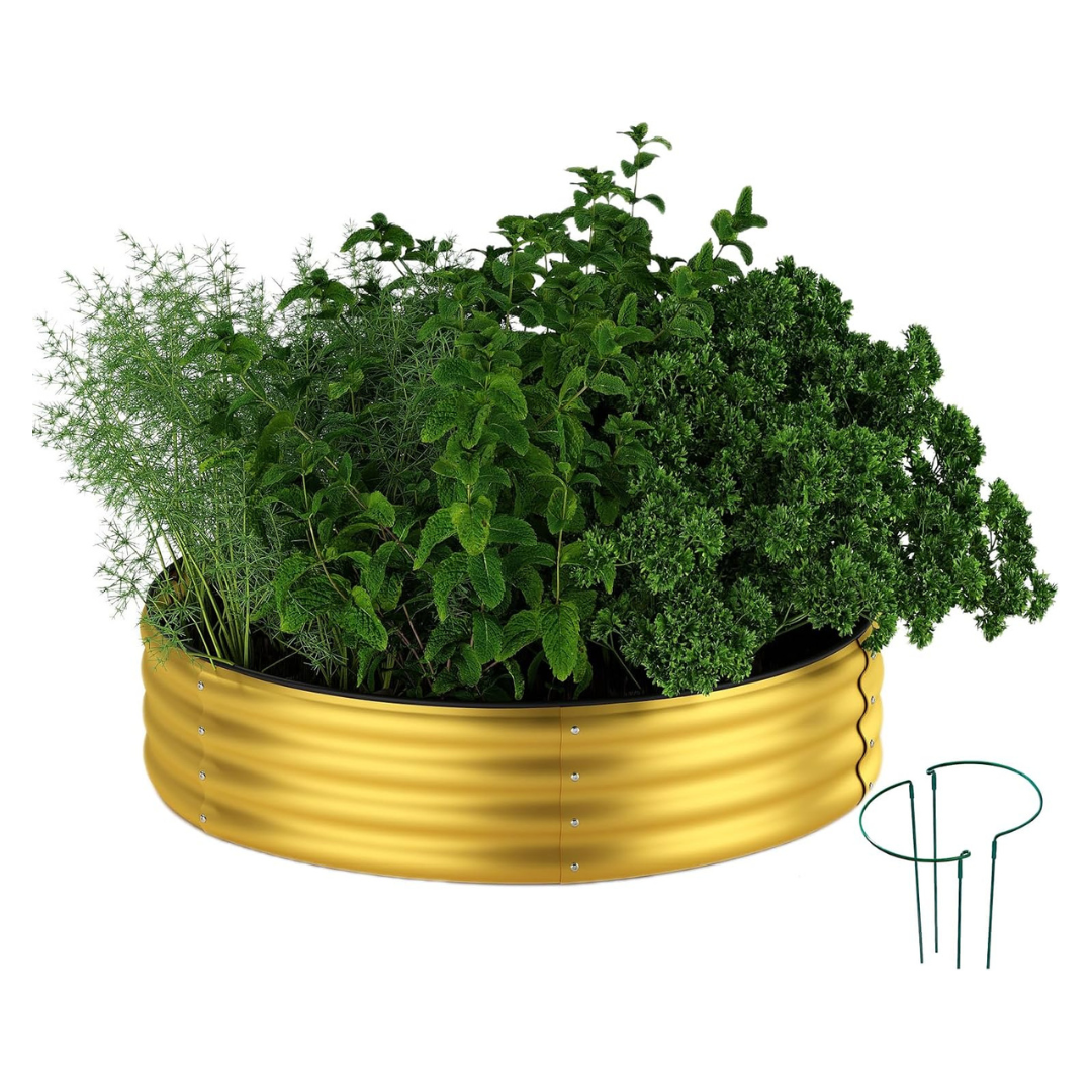 2-Pack Galvanized Metal Raised Garden Bed Planter Kit