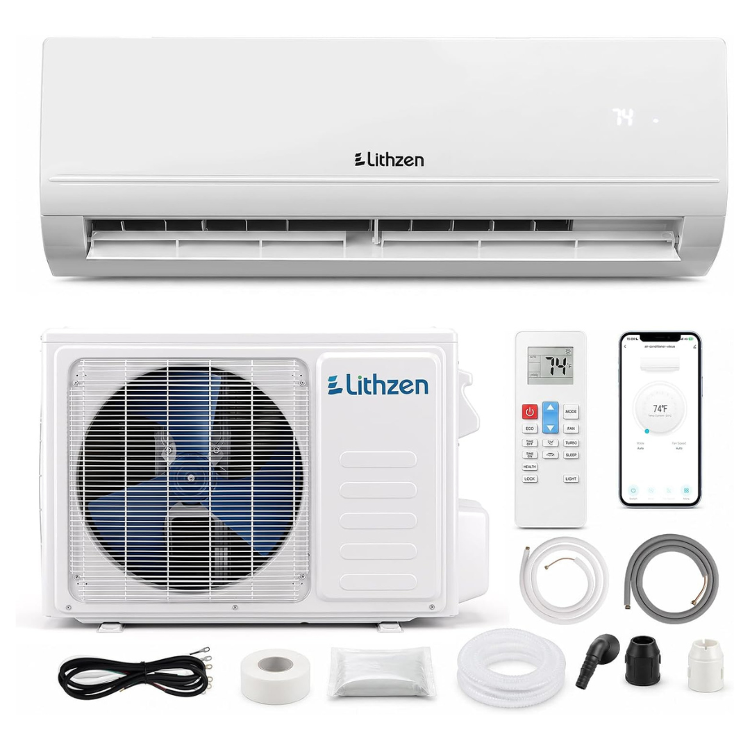 Lithzen 12000 BTU Mini Split Air Conditioner & Heater W/ Installation Kit