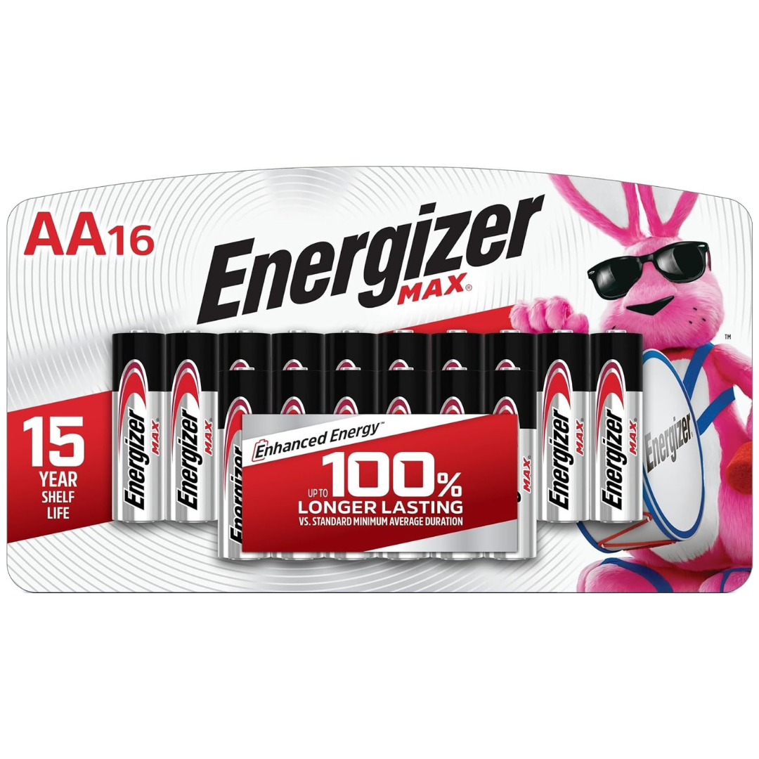 16-Count Energizer Max AA Alkaline Batteries