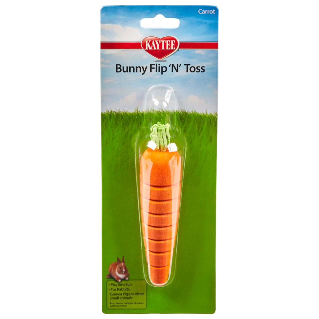 6" Kaytee Bunny Flip-N-Toss Toy Carrot For Rabbits
