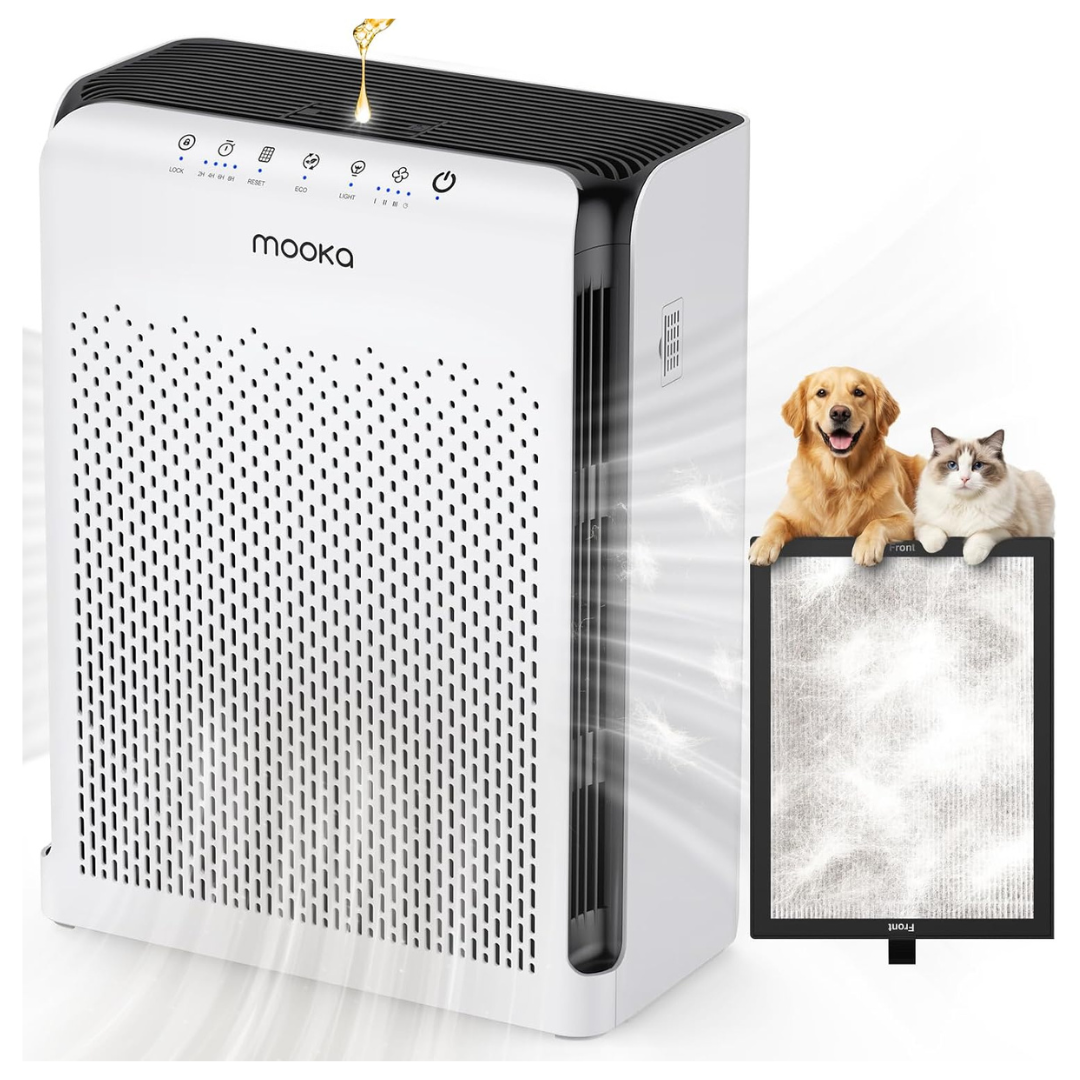 MOOKA HEPA Air Purifier For Up To 2200 Sq Ft Rooms With ECO Mode