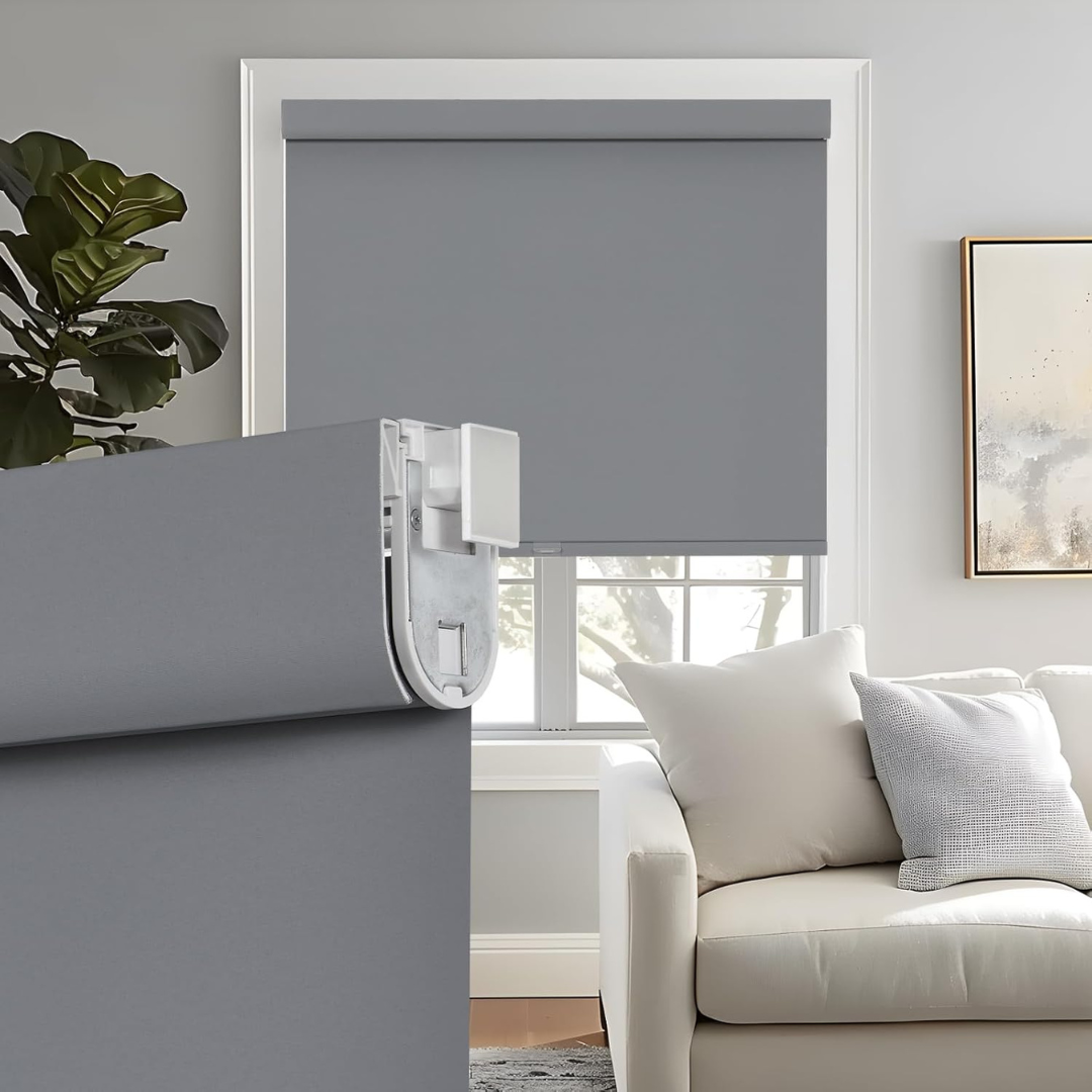 Persilux No Drill No Tools 100% Blackout Cordless Roller Window Blinds