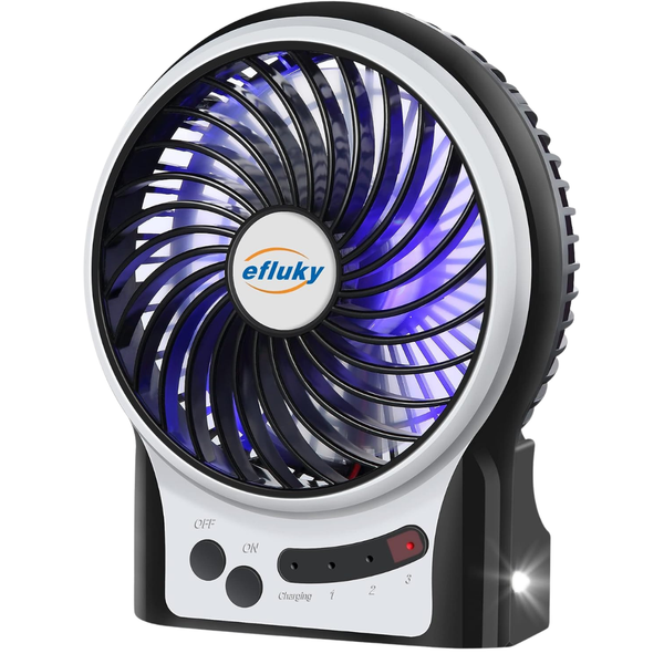 Efluky 4.9" Rechargeable Mini Fan With LED Light