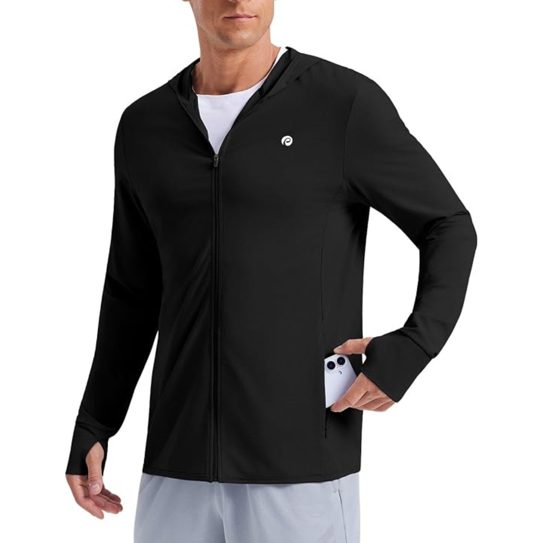 Men's UPF 50+ Lightweight Full-Zip Sun Protection Hooded Jacket (Various)