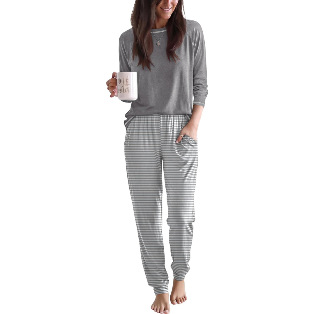 Women's Pajama Set Jogger Sleepwear Long Lounge Set (Various Colors)