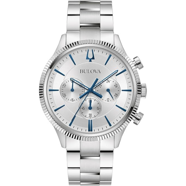 Bulova Men's Classic 6-Hand Chronograph Quartz Silver Stainless Steel Watch