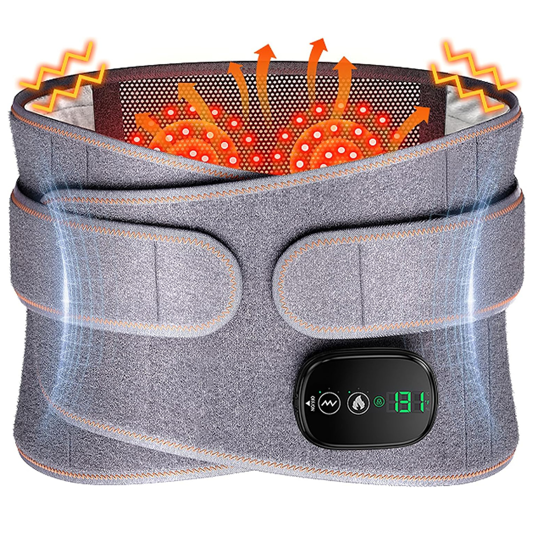 Portable Lower Back Massager W/ 3 Vibration & Heat (2 Colors)
