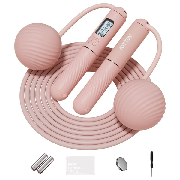 2-in-1 Cordless Ball-Weighted Jump Rope With LCD Display (Various)