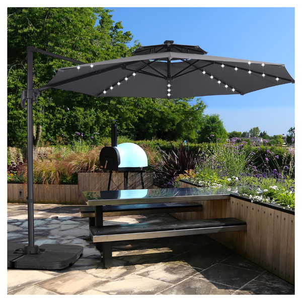 Ainfox 10ft Double Top Heavy-Duty Patio Cantilever Umbrella