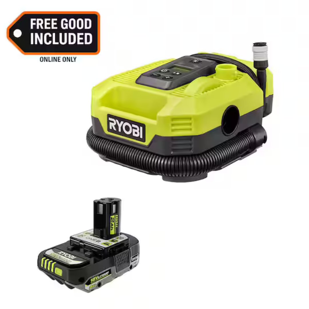 Ryobi ONE+ 18V Cordless Inflator/Deflator W/Battery