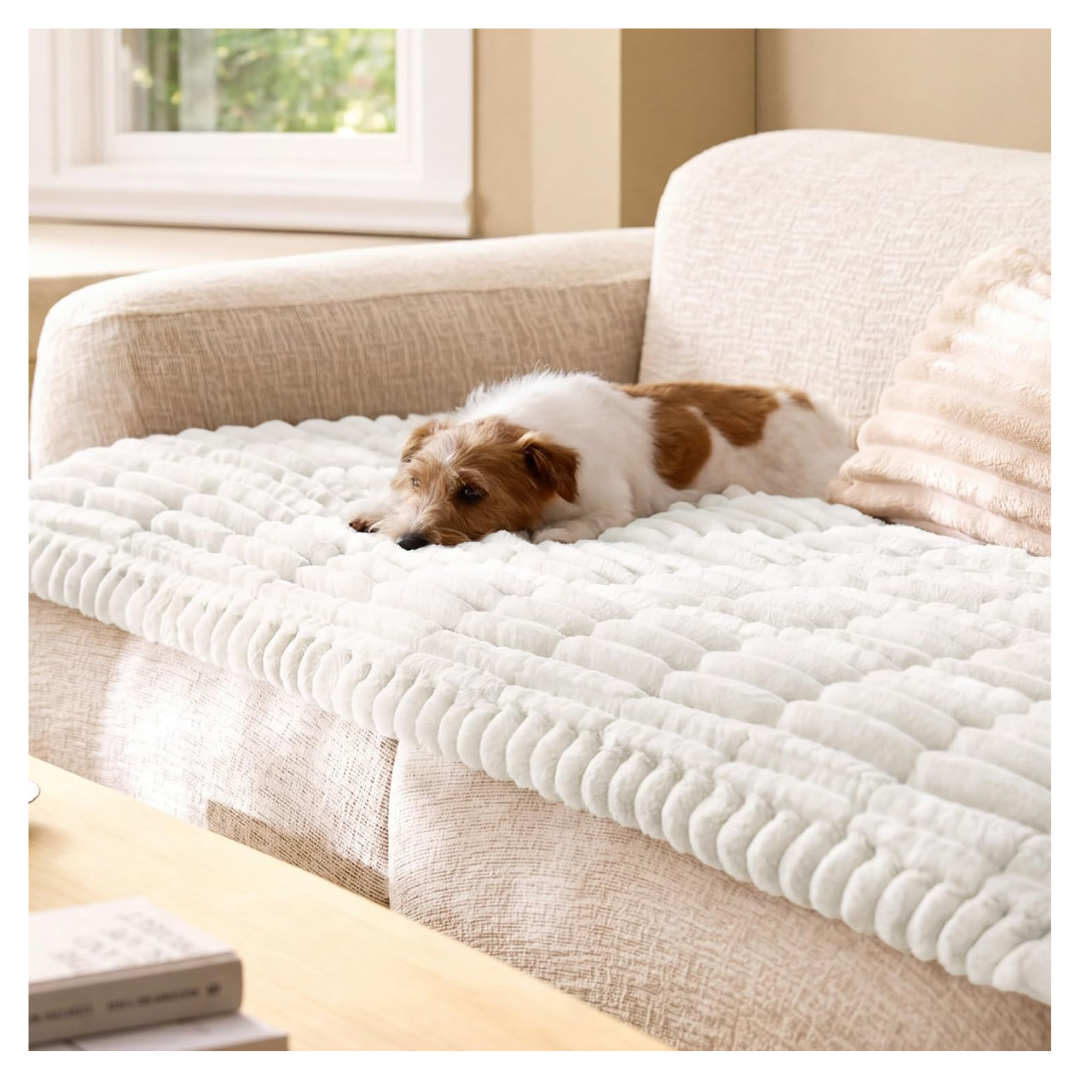 23.6" X 47" Bedsure ComfyFleece Sofa Covers For Pets (White)