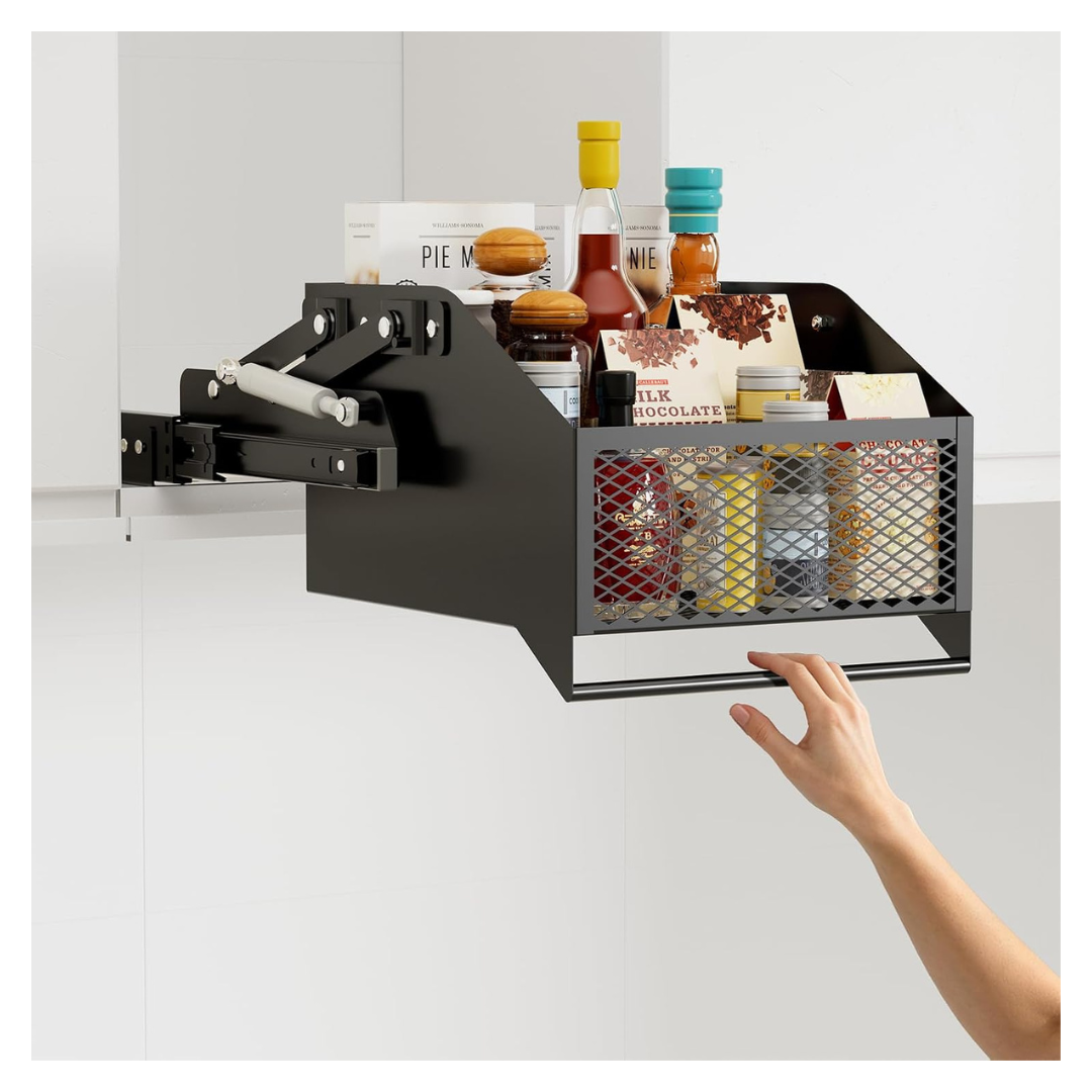 House Again Pull-Down Cabinet Organizer (Black)