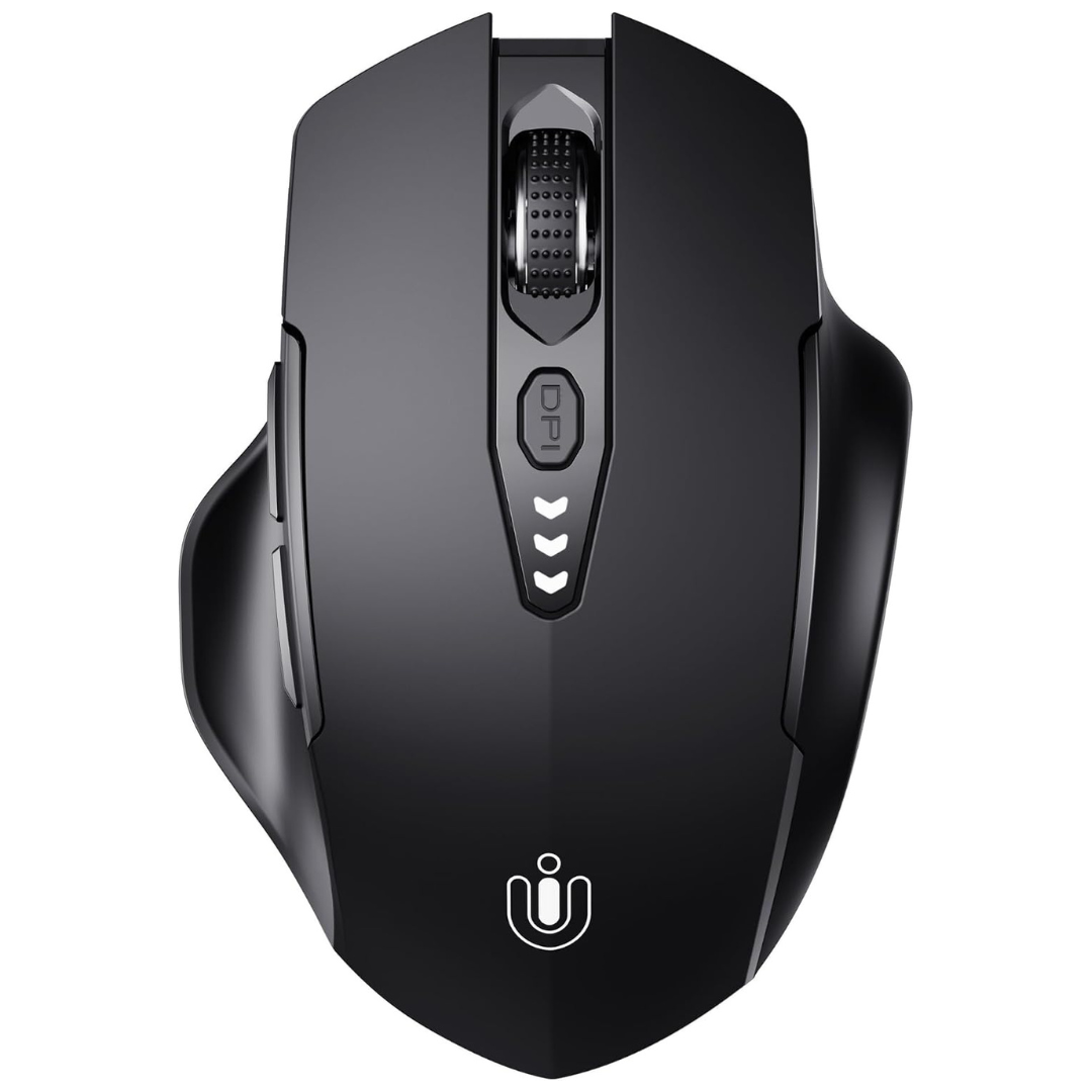 Uineer Tri-Mode Wireless Rechargeable Mouse W/ 4 Adjustable DPI (Black)