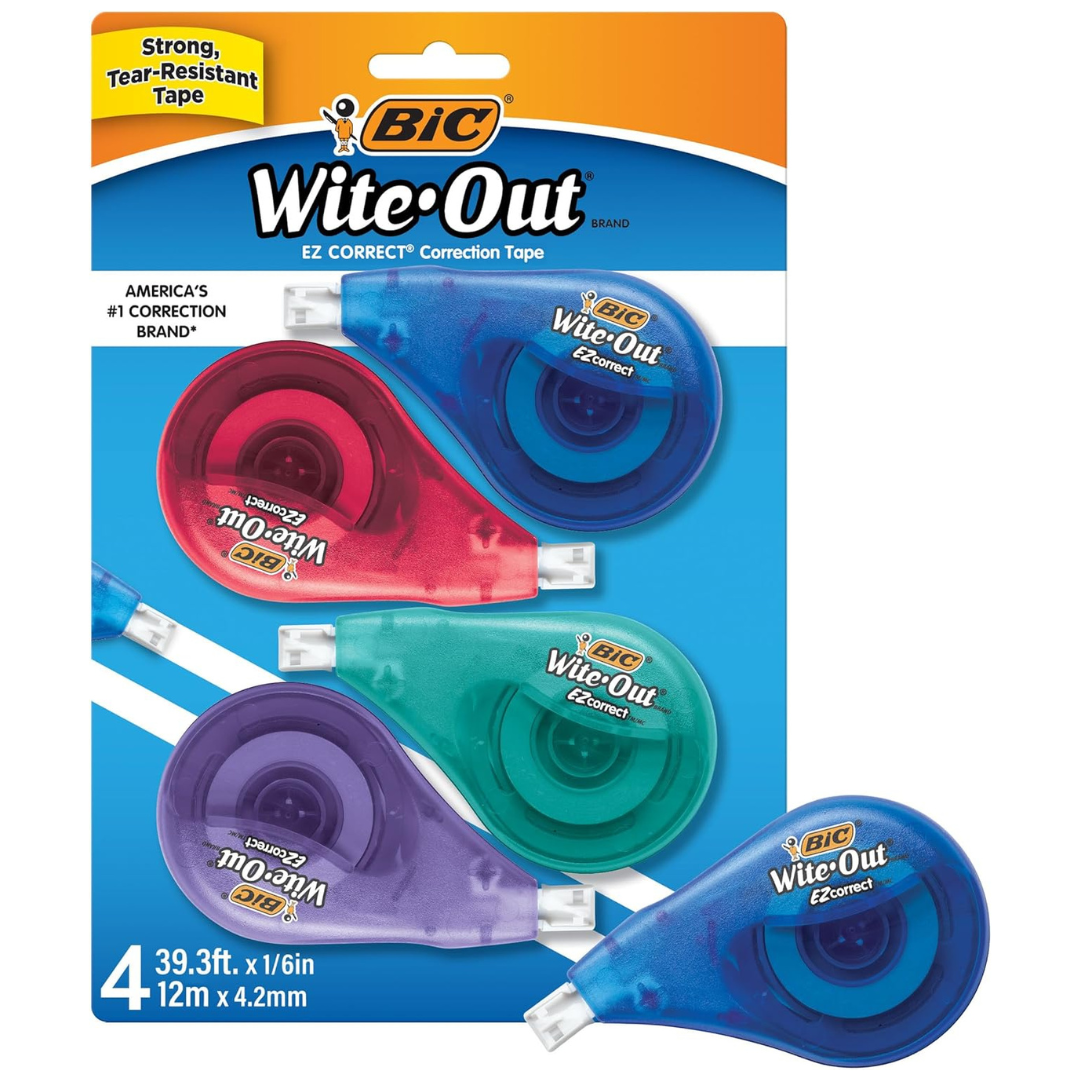 4-Count Bic Wite-Out Brand EZ Correct Correction Tape