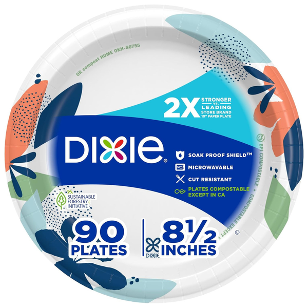 90-Count Dixie 8.5" Light Dinner Disposable Paper Plates