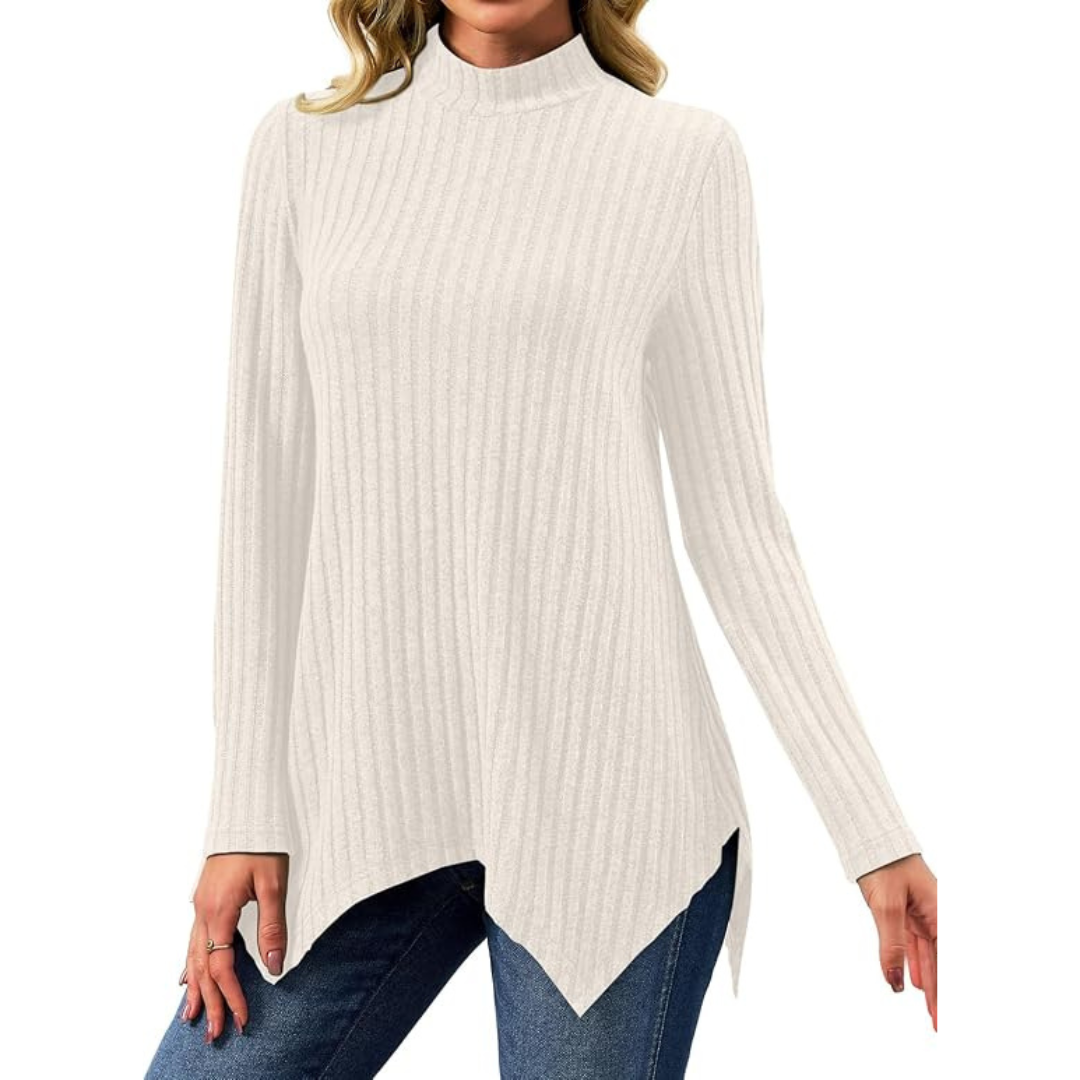 Women's Lightweight Mock Turtleneck Tunic Sweater (3 Colors)