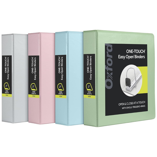4-Pack Oxford 2" 3-Ring Binders