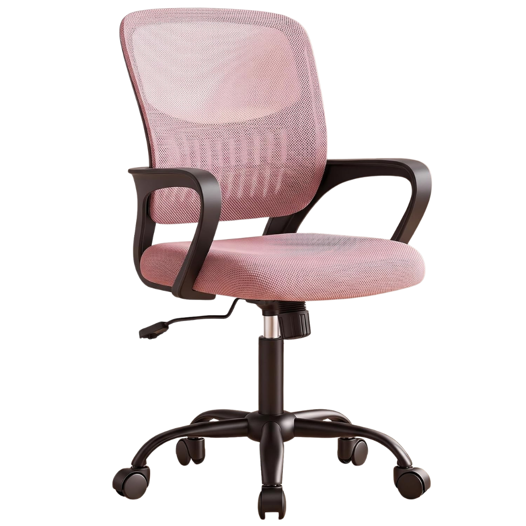 Olixis Ergonomic Mid-Back Pink Office Desk Chair