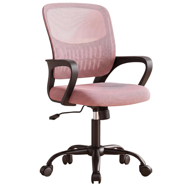 Olixis Ergonomic Mid-Back Pink Office Desk Chair