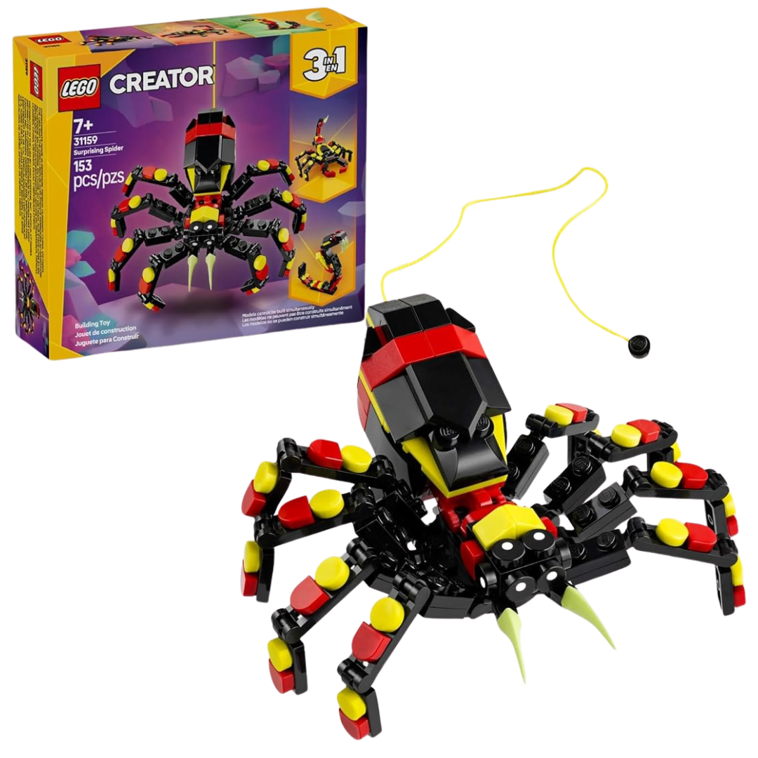 153-Piece LEGO Creator 3-in-1 Wild Animals Surprising Spider Toy (31159)