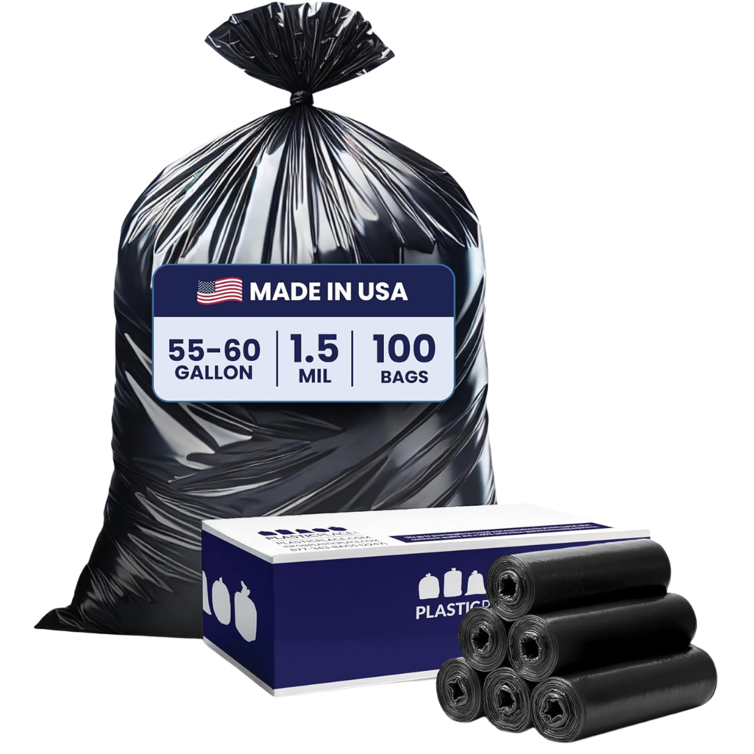 100-Count Plasticplace 55-60 Gallon Heavy-Duty Trash Bags