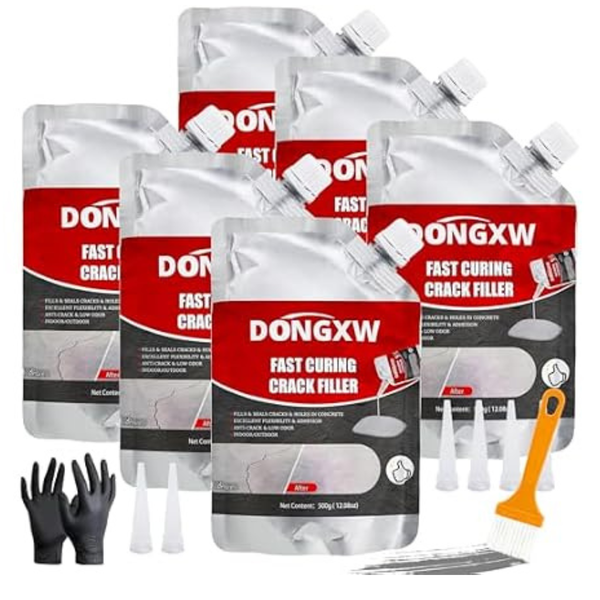 6-Pack 6.6LB Concrete Crack Filler And Sealant Self-Leveling