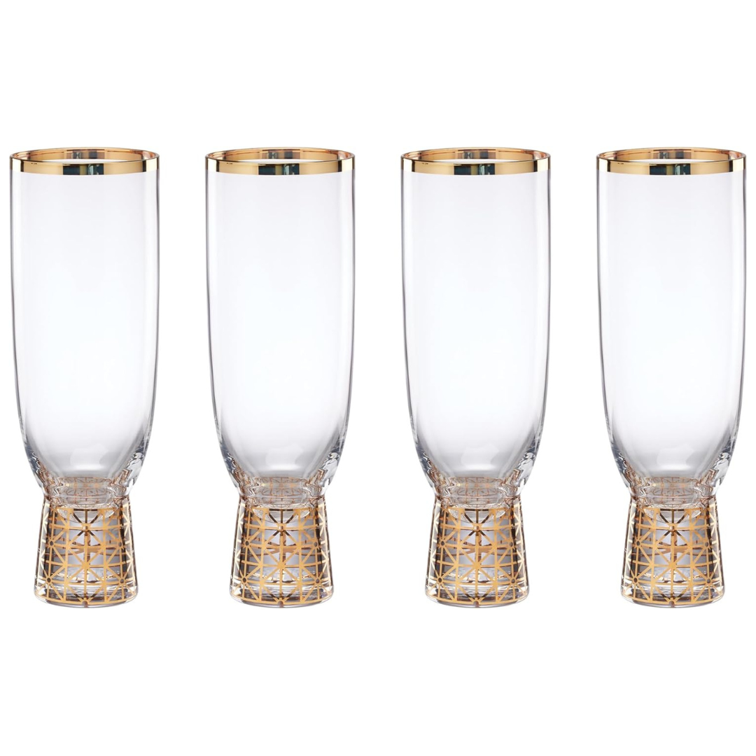 4-Count Tuscany Classics Gold Frost Flute Glasses
