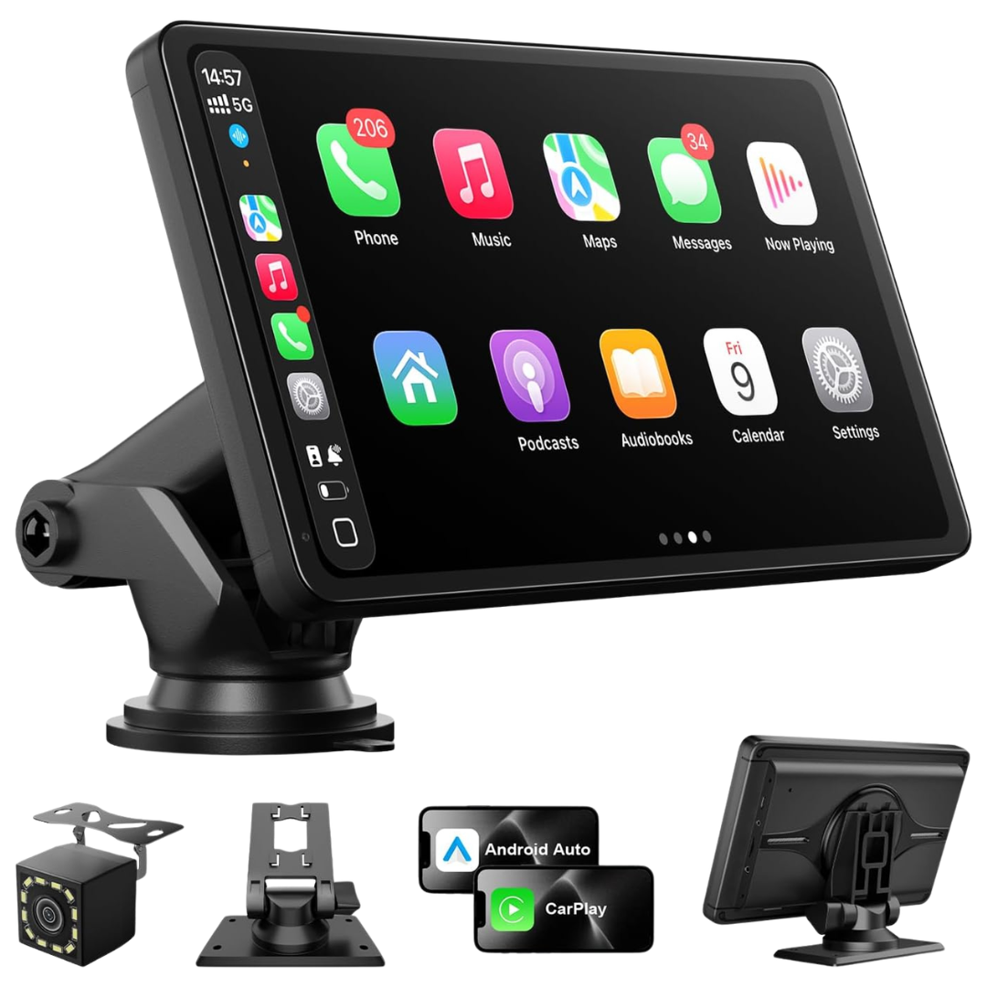 7" Wireless Apple Carplay & Auto Screen W/ 1080P Backup Camera