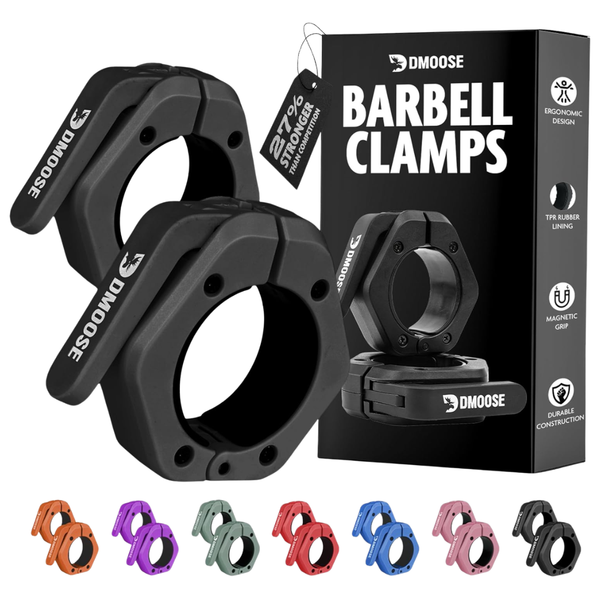 2-Count 2" Olympic Barbell Clamps W/ Anti-Slip TPR Grip