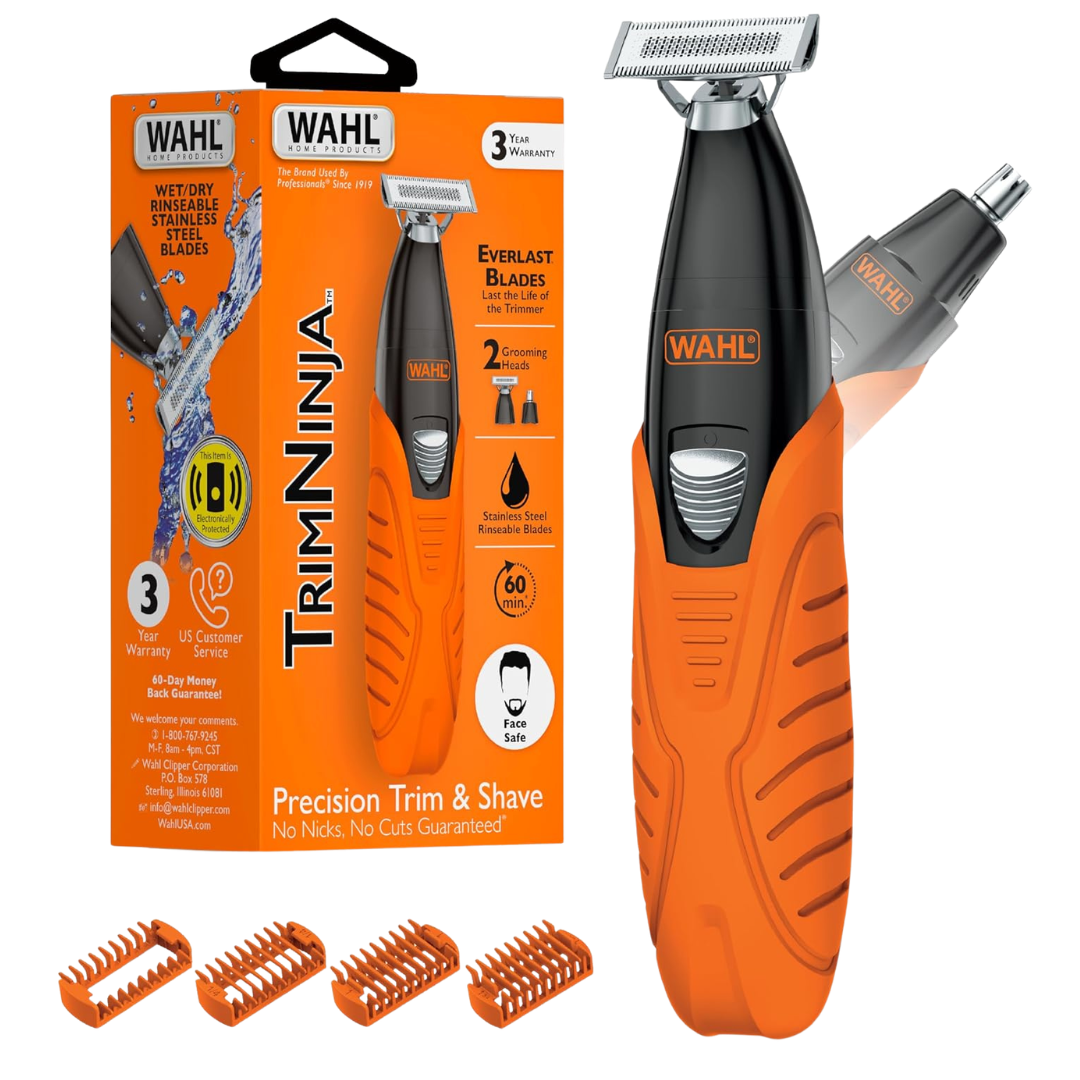 Wahl TrimNinja 2 In 1 Hybrid Electric Shaver & Ear Nose Trimmer For Men