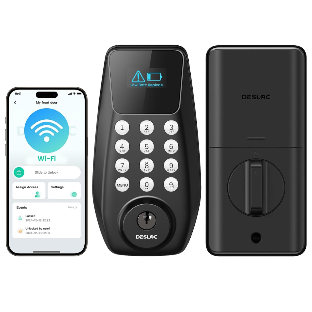 DESLOC C100 Plus WiFi Smart Door Lock With Keypad, Visual Display