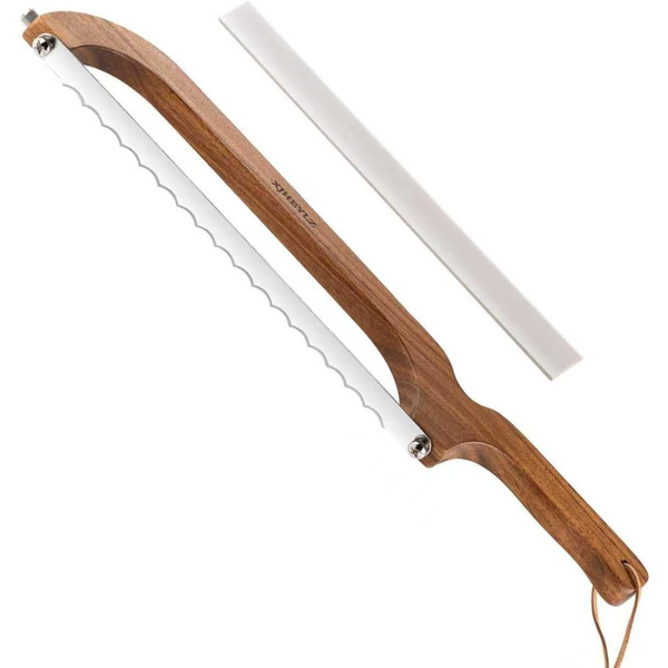 XJHEYLZ 16'' Sourdough Wooden Bread Knife & Slicer W/ Bow Design