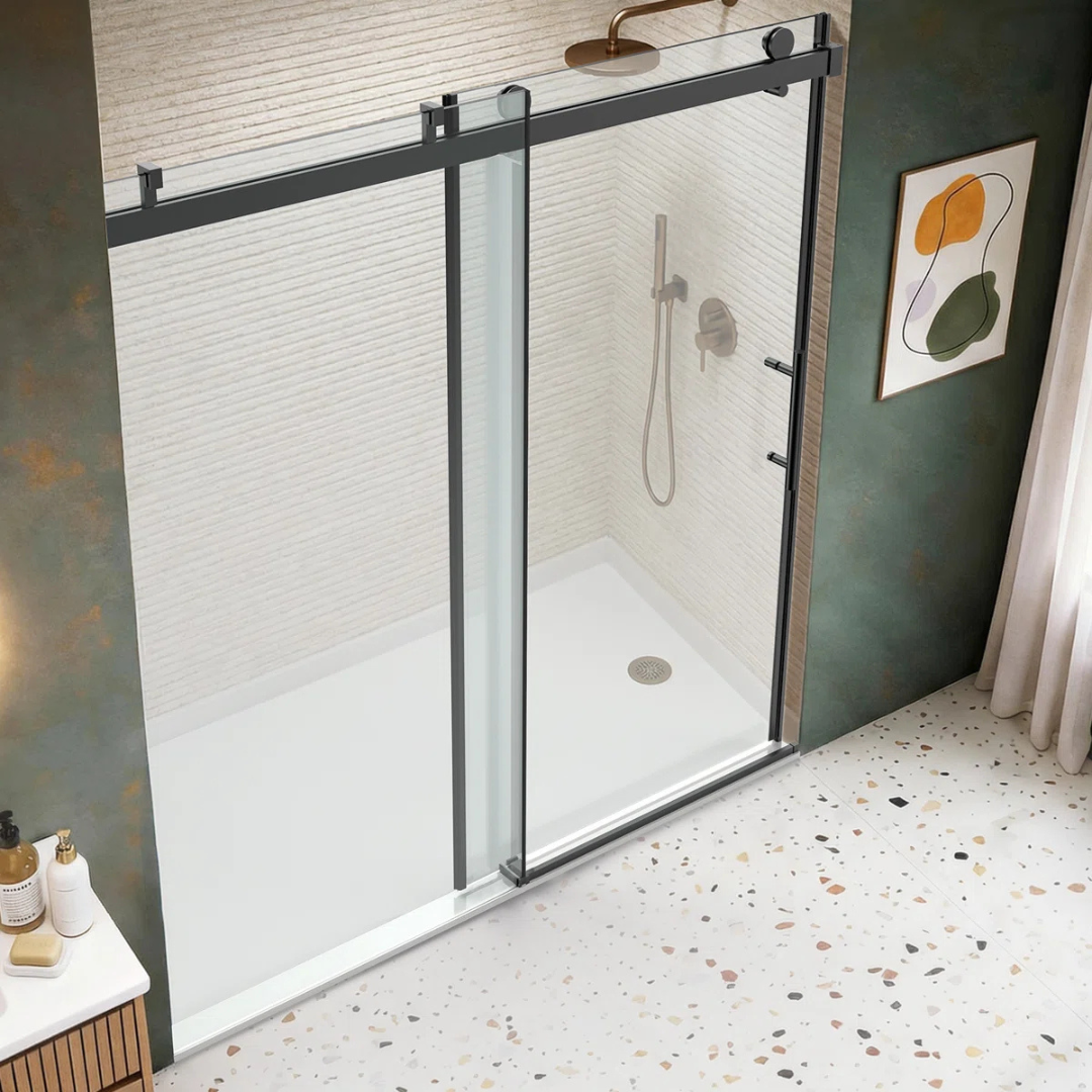 56-60"w X 76"h Soft-close Frameless Sliding Shower Door W/ Buffer Damping System
