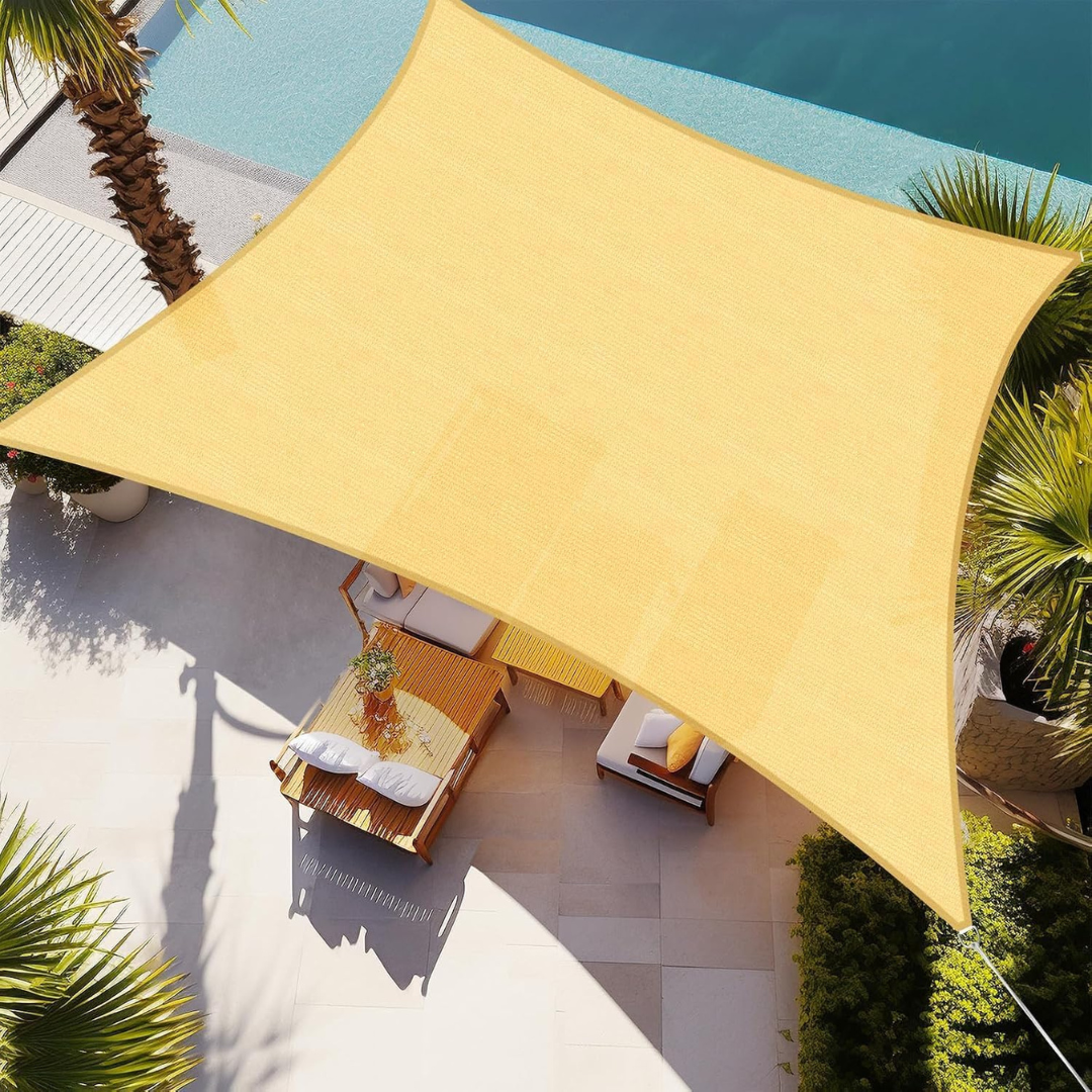 Shade&Beyond 16'X16' Sun Shade Sail Sand Rectangle