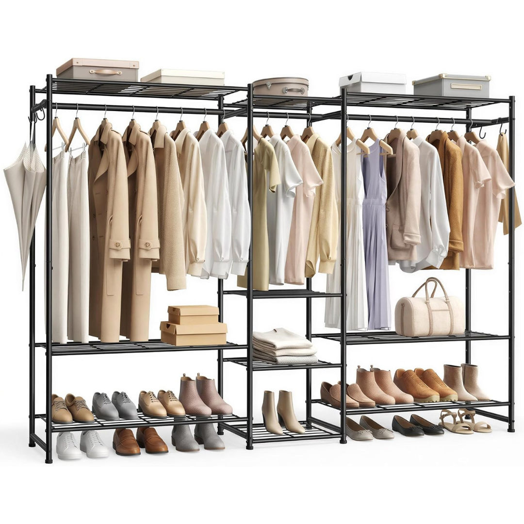 81" 10-Shelf Closet with Hanging Rods