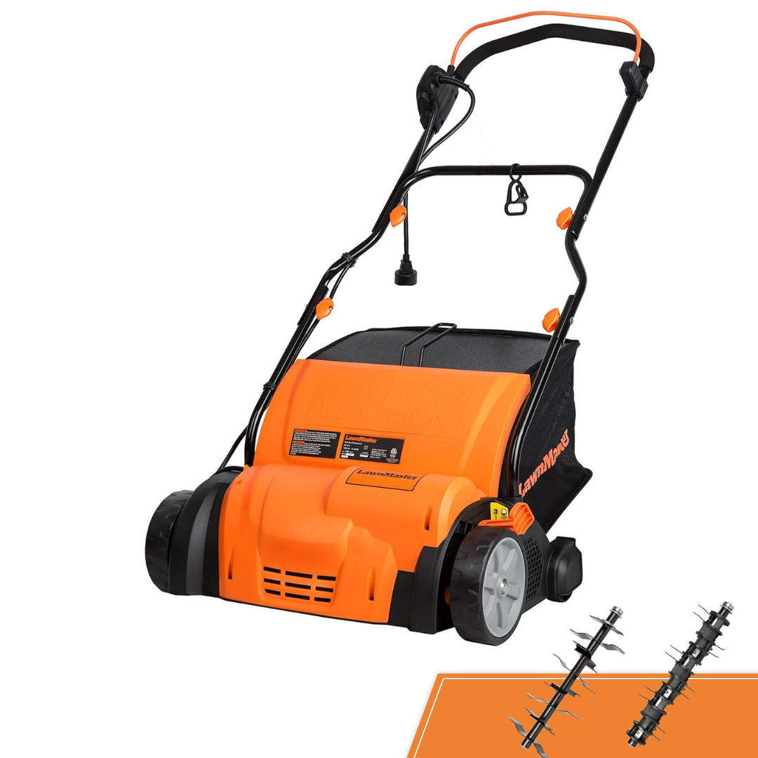 15" LawnMaster GV1314 13 Amp Electric 2-in-1 Dethatcher & Scarifier