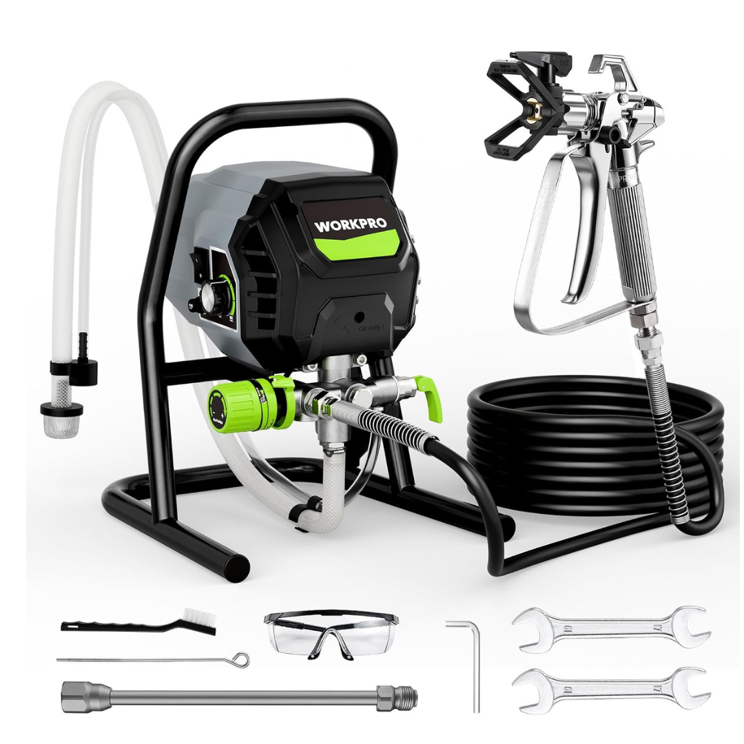 Workpro 700W 2900PSI Airless Paint Sprayer With 12 Extension Rod