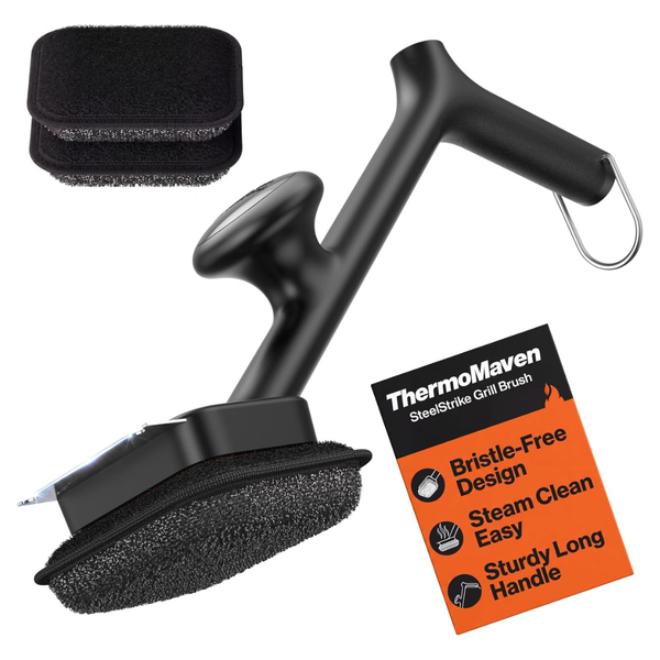 ThermoMaven Bristle-Free BBQ Grill Brush W/ 17'' Cool-Touch Handle