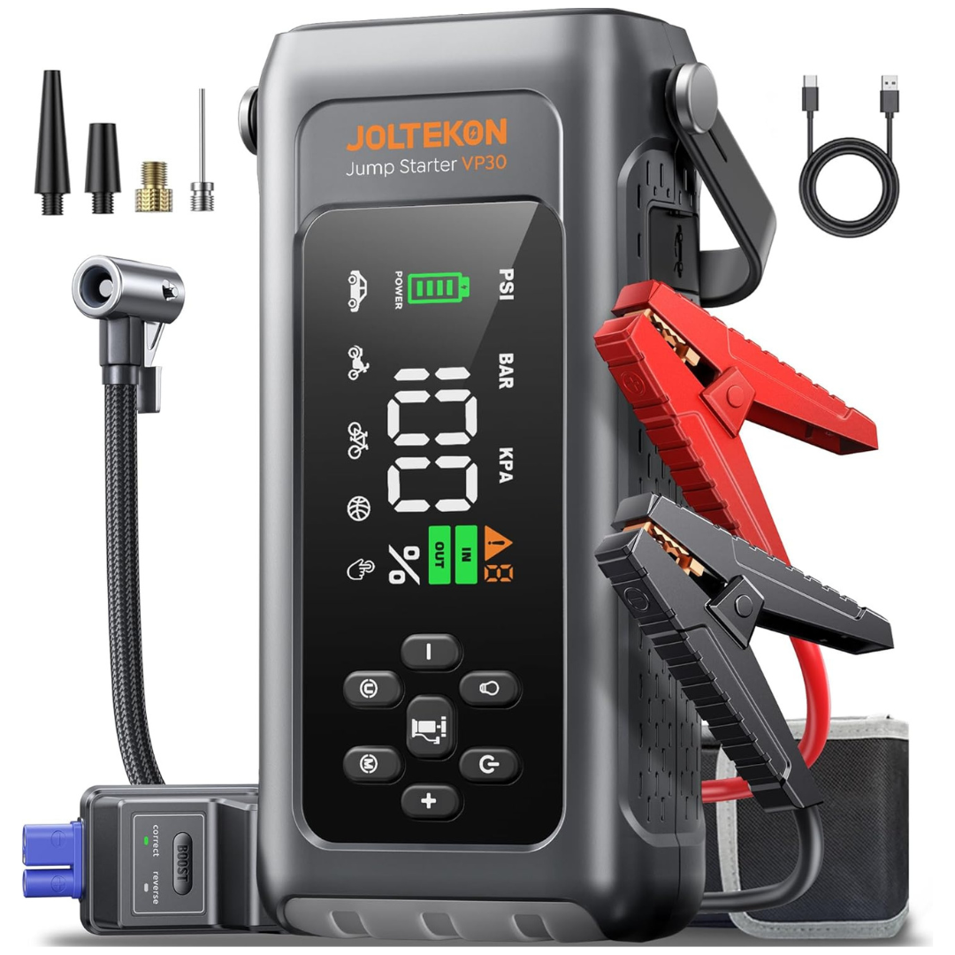 Joltekon 4500A 150PSI Car Battery Portable Jump Starter W/ Air Compressor
