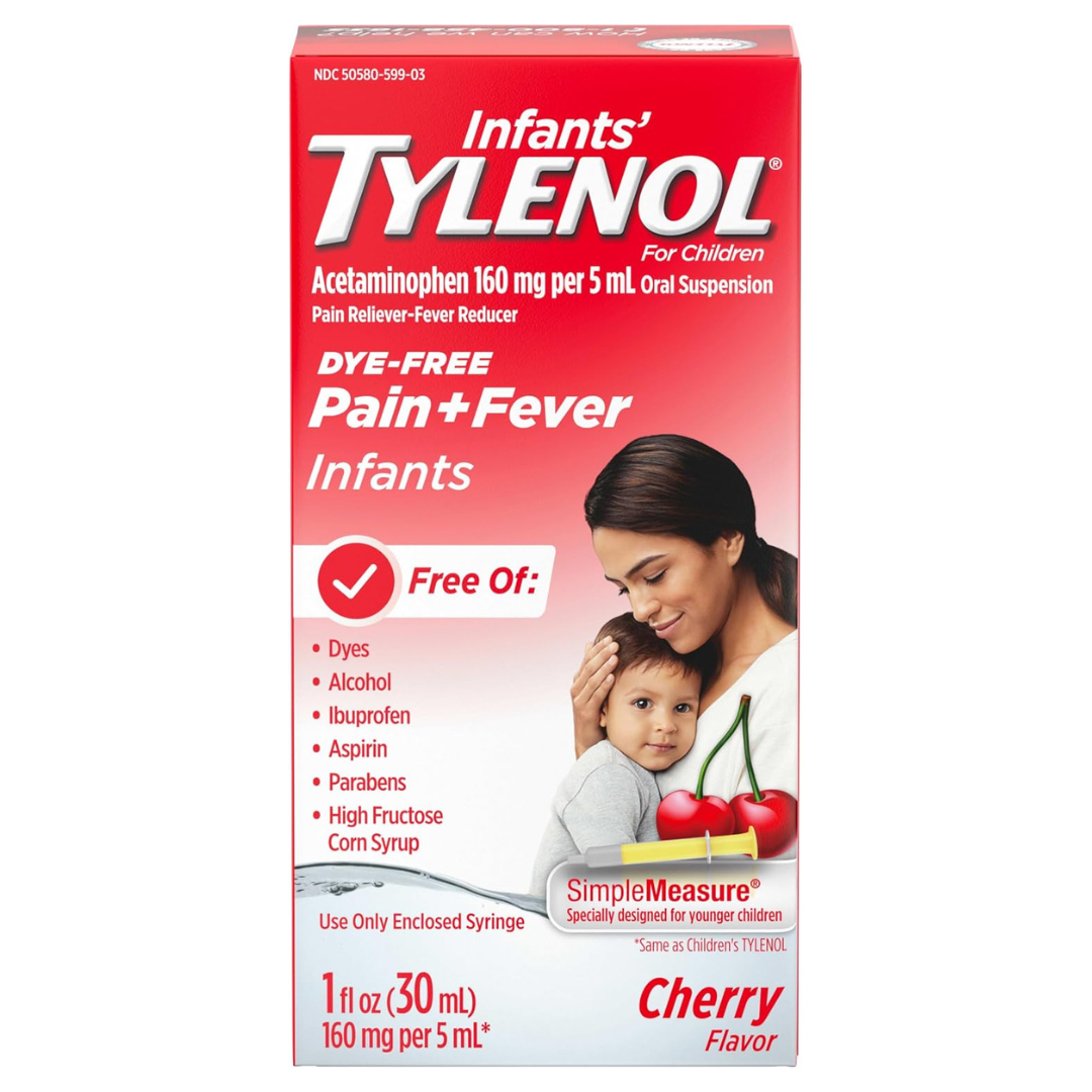 1-Oz Infants' Tylenol Dye-Free Simple Measure Acetaminophen Oral Suspension