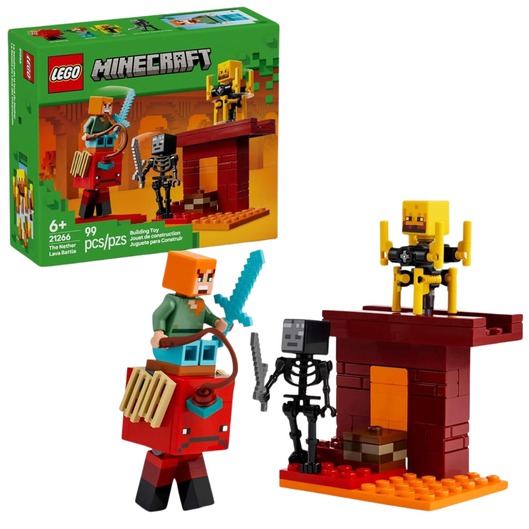 99-Piece LEGO Minecraft: The Nether Lava Battle Building Set (21266)