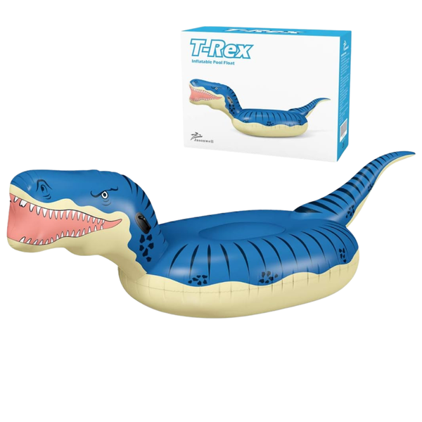 Jasonwell 124'' Inflatable Dinosaur Swimming Pool Float (Blue Or Orange)